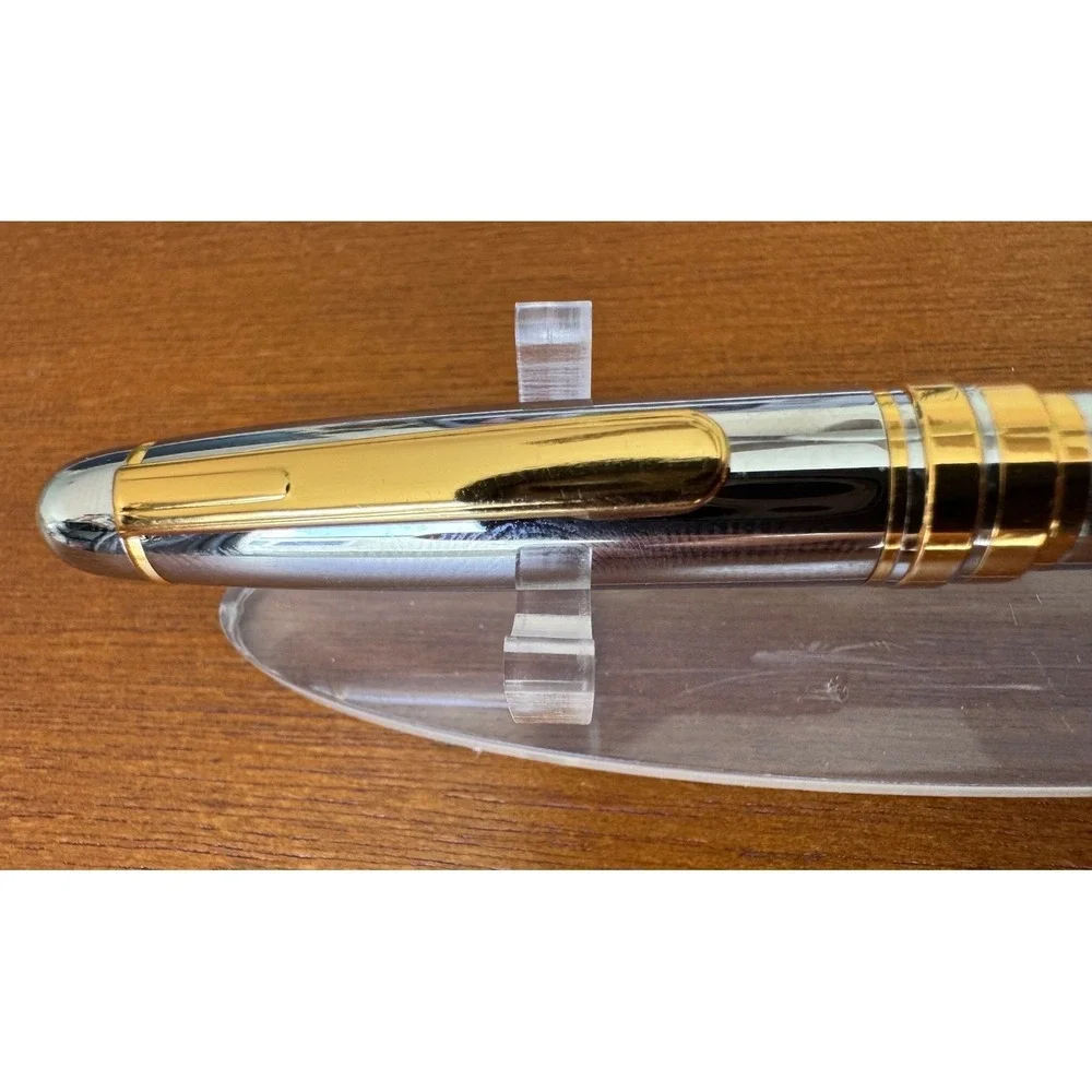 Vintage Sheaffer Prelude Chrome and Gold Trim Ballpoint Pen Twist Retract